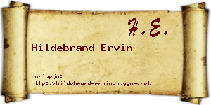 Hildebrand Ervin névjegykártya