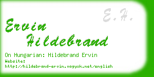 ervin hildebrand business card